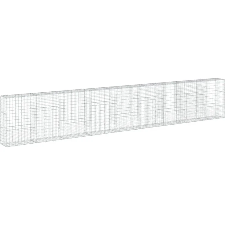 vidaXL Gabione mit Deckel 900x50x150 cm Verzinktes Eisen 3295162 – Bild 4