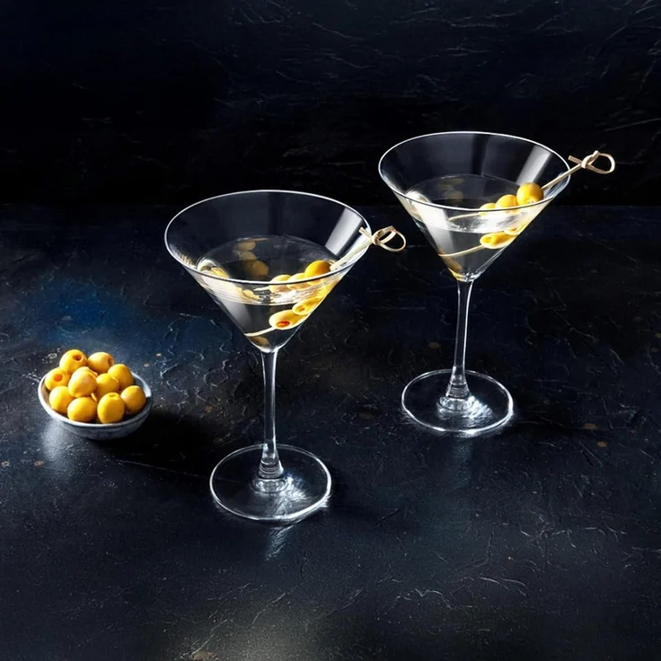 Martini Gläser Cocktailgläser 2er Set Premium Kristall 240ml mit Geschenkbox – Bild 3