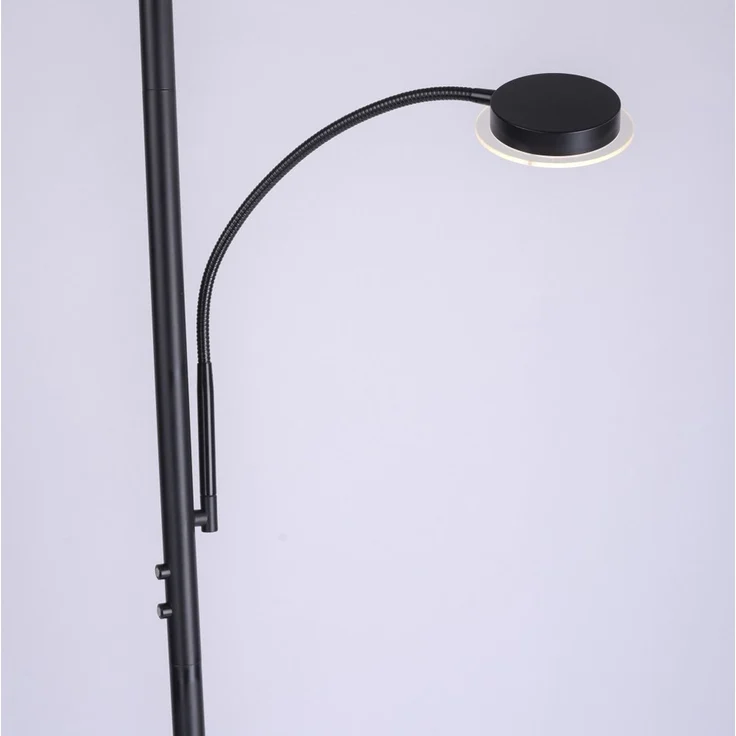 JUST LIGHT 11709-18 LED Stehleuchte Hans mit Lesearm 3000K dimmbar Schwarz – Bild 6