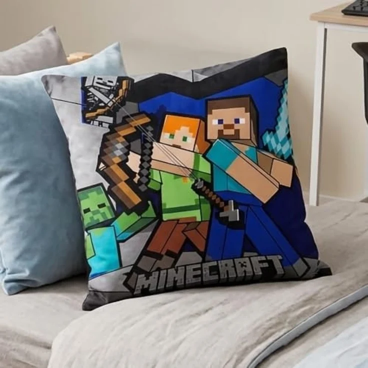 Minecraft Survival Mode Dekokissen Kissen 40x40 cm Steve Alex – Bild 2