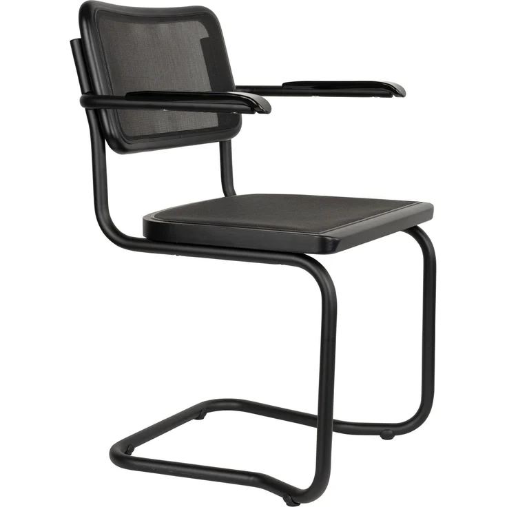 DutchBone Sessel Carree 2er-Set, Schwarz mit Armlehne, Mesh 60x53x83 cm – Bild 1