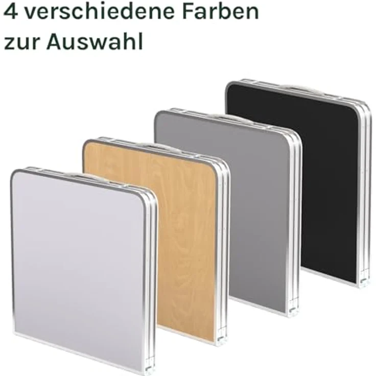 WOLTU Campingtisch Klapptisch Gartentisch Arbeitstisch Balkontisch höhenverstellbar Aluminium MDF Schwarz CPT8122sz – Bild 5