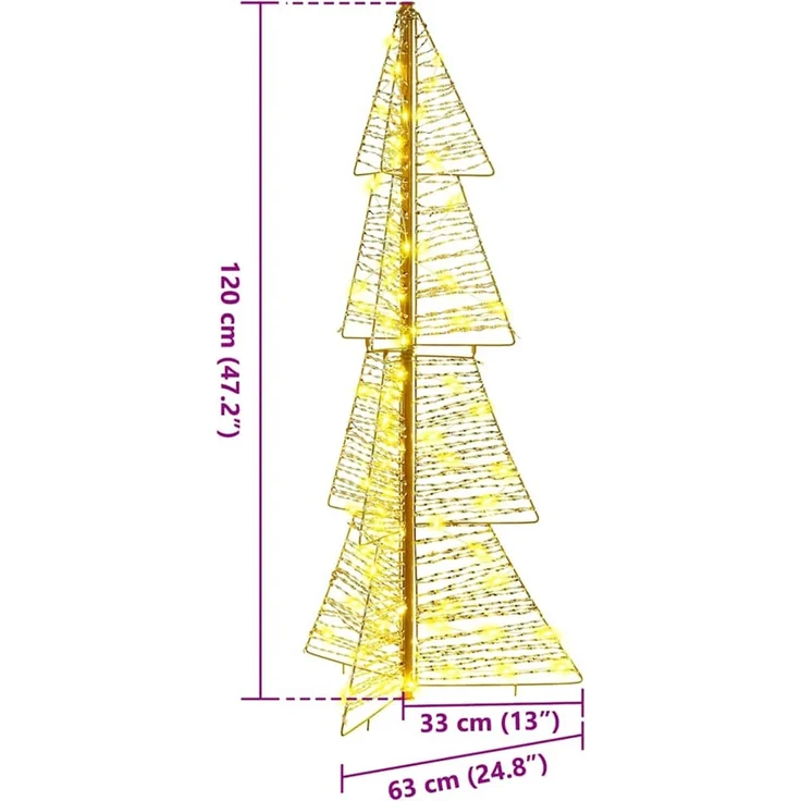 vidaXL Weihnachtsbaum Warmes Weiß 120 cm PET 100 LEDs 42019217 – Bild 10