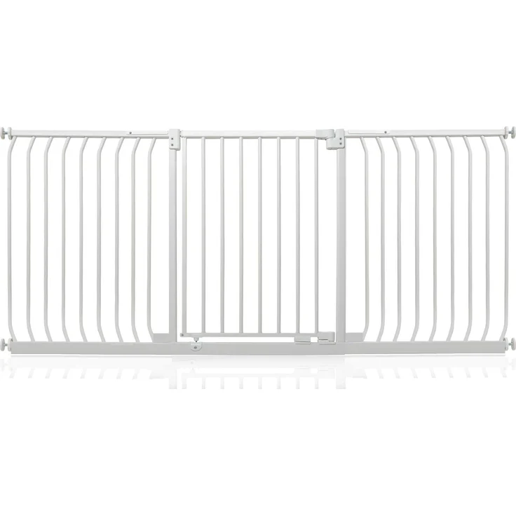 Safetots Elite Sicherheitsschutzgitter, 197cm - 206cm, Mattweiß, Treppenschutzgitter mit Druckmontage, Sicherheitsbarriere, Einfache Installation – Bild 1