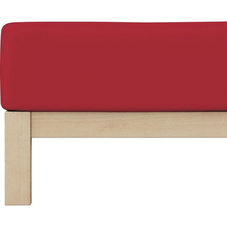 Schlafgut 'Pure' Spannbettlaken, Gummizug: rundum, für Matratzen bis 30cm Höhe, Bio-Baumwolle mit Elasthan, Red Deep, XL 180x200 cm - 200x220 cm – Bild 4