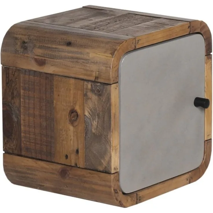 Wandregal mit Tür 30x30 cm massivum Dingle Pinie grau Betonoptik Badregal Hängeschrank Würfelregal Badmöbel modern