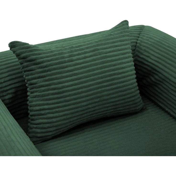 Schlafsessel 120cm×85cm×65cm in Grün, 2-in-1 ausklappbar mit Kordbezug und Kissen – Bild 4