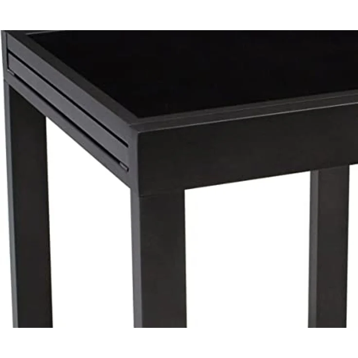 DEGAMO Balkontisch Ausziehtisch Torino aus Aluminium anthrazitgrau, Tischplatte Glas schwarz 65x65cm, ausziehbar auf 130cm, Höhe 75cm, Outdoor – Bild 6