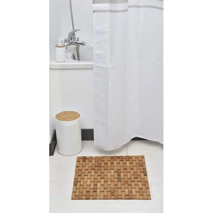 LikeKa Badematte rutschhemmend, Bambusmatte, Holzmatte,Saunamatte 100% Bambus, 45x45 cm – Bild 1
