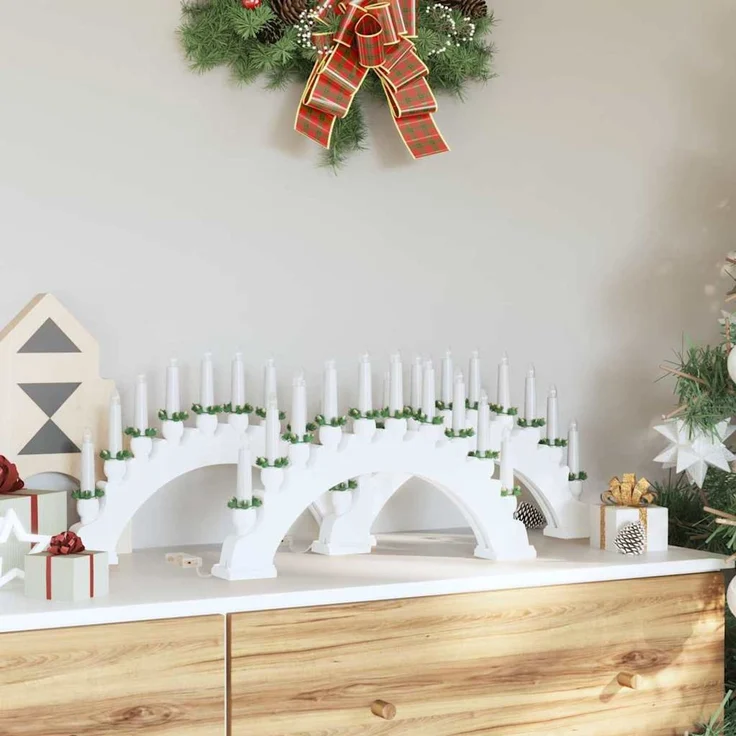 vidaXL Weihnachtskerzenbogen mit 10 LED Kerzen 3 stk. LEDs Warmes Weiß 42019710 – Bild 3