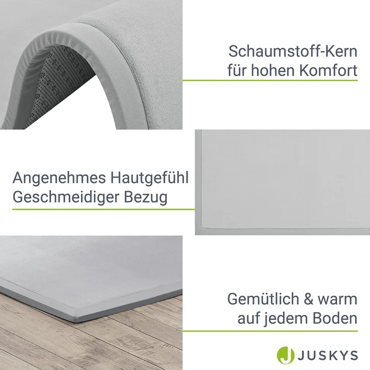 Juskys Krabbelmatte, Polyester grau, 180 x 120 cm – Bild 4