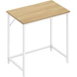 Vasagle Schreibtisch, Computertisch, Bürotisch, für Arbeitszimmer, Schlafzimmer, 50 x 80 x 76 cm, natureichenfarben-perlweiß LWDDE038W70