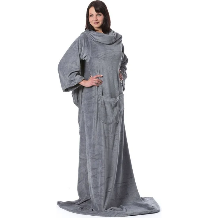 Wohndecke, ZOLLNER, mit Ärmeln und zwei Taschen, 170 x 200 cm, 100% Polyester, mit Ärmeln und zwei Taschen – Bild 1