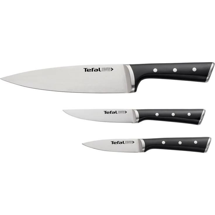 Tefal 'K2323S Ice Force' 3-teiliges Messer-Set, Edelstahl schwarz, 9 cm / 11 cm / 20 cm – Bild 5