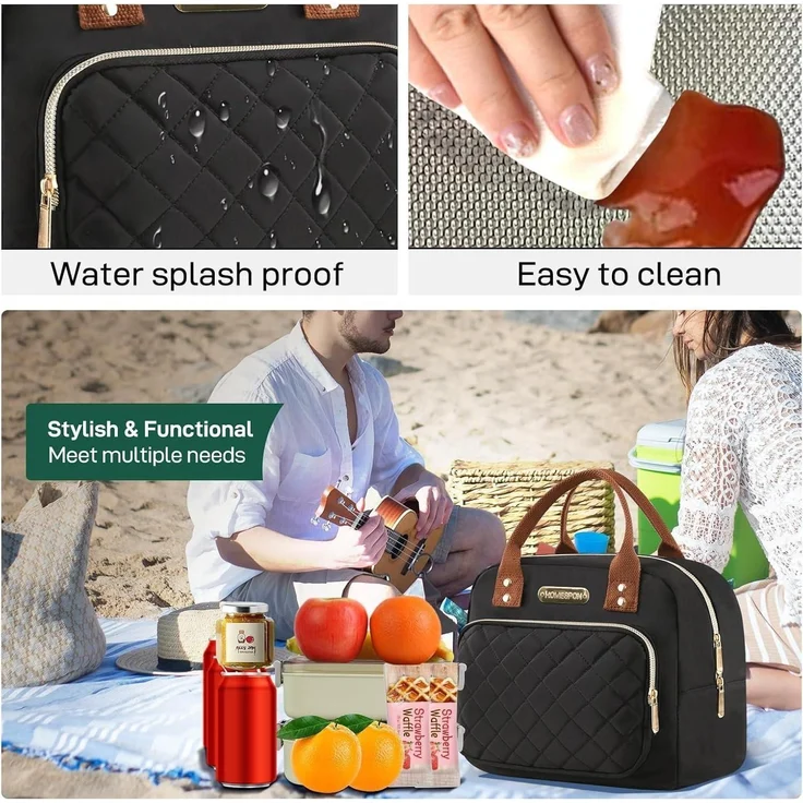 Isolierte Lunchtasche für Erwachsene - Gold Schwarz - Auslaufsicher – Bild 4