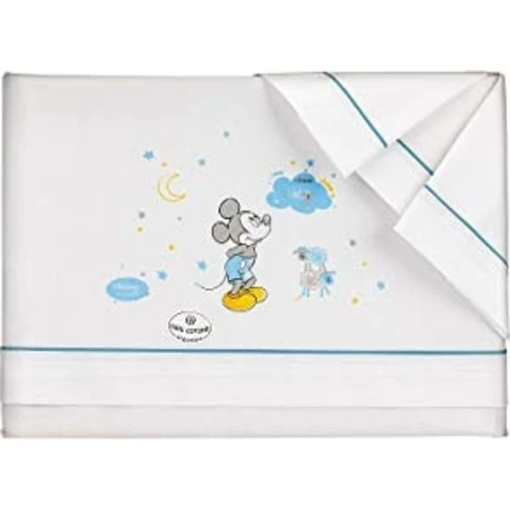 Interbaby MK006-11 3Stück Bettwäsche Wiege Disney Mickey Mouse Weiss/Blau, blau, 180 g – Bild 3