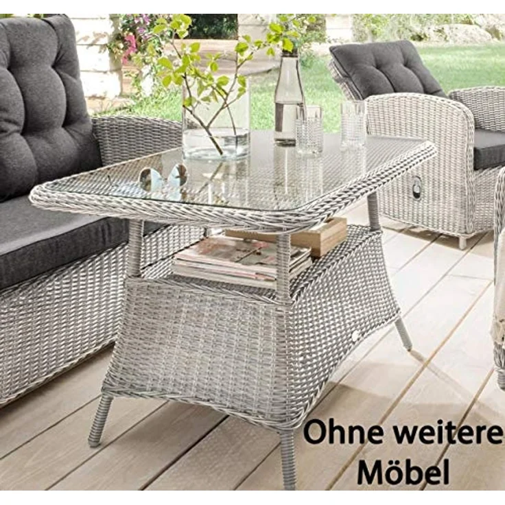 Destiny Gartentisch CASA MERANO, (120x66x77cm), Aluminium, Polyrattan – Bild 4