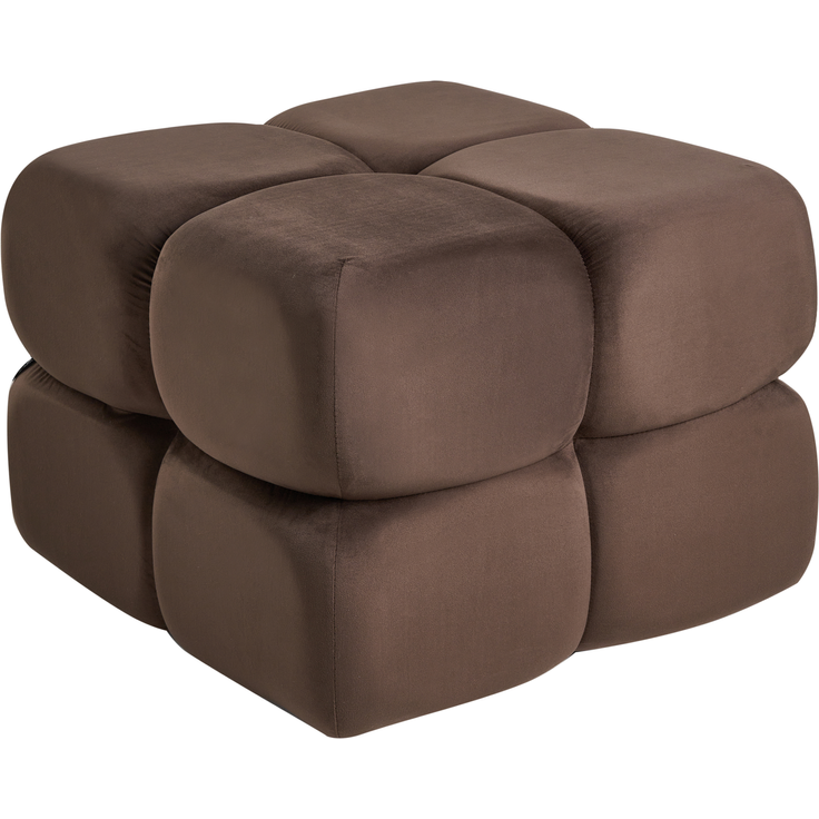 Pouf CALIENTE Samtstoff Dunkelbraun