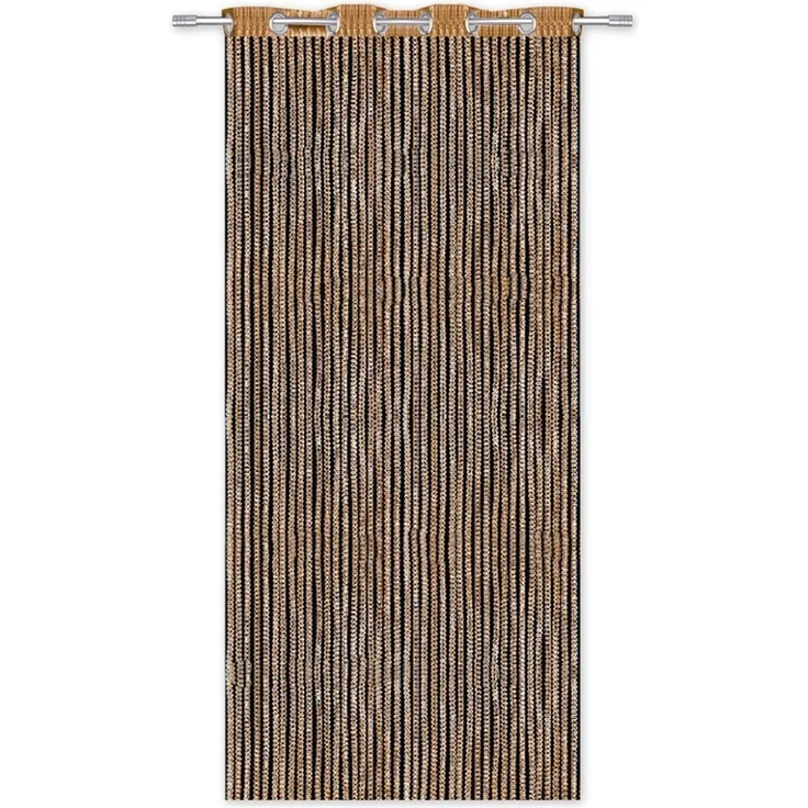 Fadenvorhang Lurex-Optik Fadengardine Türvorhang mit Ösen, trendige Dekoration in vielen verschiedenen Ausführungen erhältlich (140x250 cm / gold - gelbgold) – Bild 3
