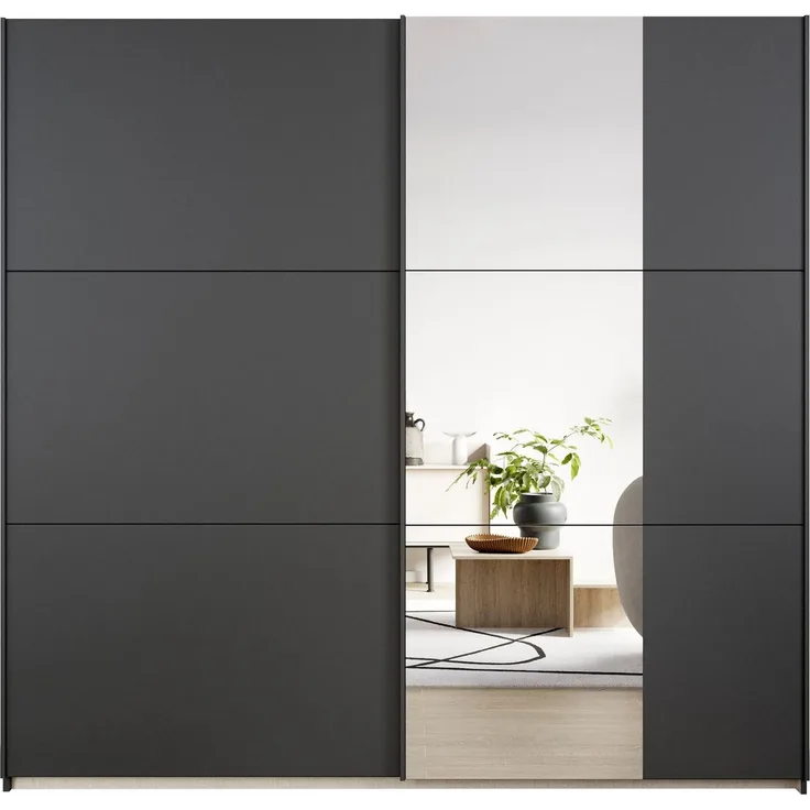 rauch Schwebetürenschrank Kleiderschrank Drehtürenschrank Schrank Garderobe KRONACH (in 3 Ausstattungen BASIC/CLASSIC/PREMIUM, Breiten 131/175/218/261 cm) optional ohne, mit 1 oder 2 Spiegel, viel Stauraum MADE IN GERMANY