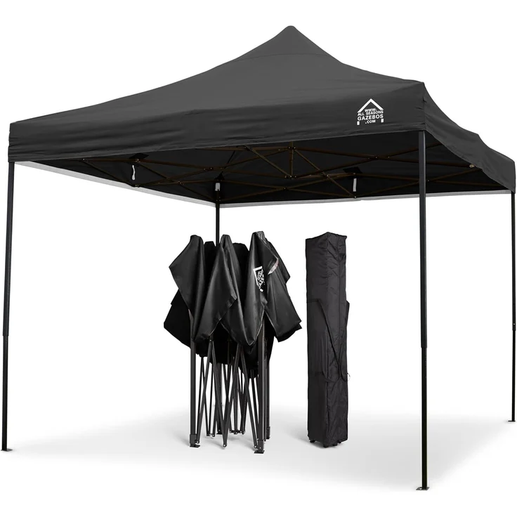 All Seasons Gazebos 3x3 m vollständig wasserdichtes Faltpavillon - Schwarz – Bild 1