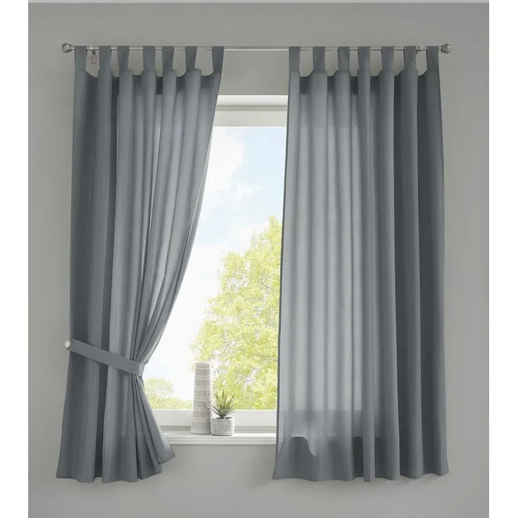 Gardinenbox Vorhang (2 St), Schlaufe, blickdicht, Microfaser, Schal Microsatin »Berlin« Blickdicht Kräuselband Raffhalter 20400N2