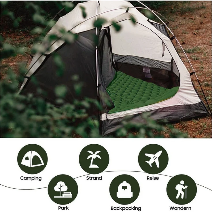 AIMAX Luftmatratze Selbstaufblasende Camping-Schlafunterlage, (mit innovativer Fußpumpe, TPU-Edelstahl-Material), 193 x 60 x 6 cm – Bild 4