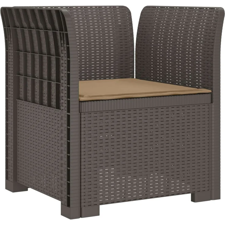 vidaXL 1-Sitzer Sessel mit Kissen Rattan-Look PP Hellgrau 8011866 – Bild 2