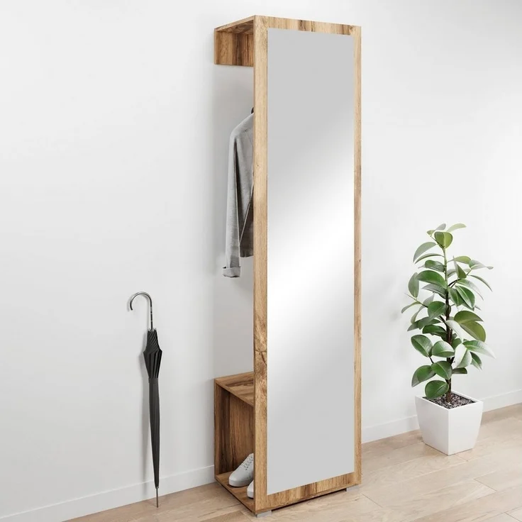 OTTO home Garderobenschrank Paris moderne Garderobenschrank 190cm, mit Kleiderstange und Frontspiegel – Bild 5