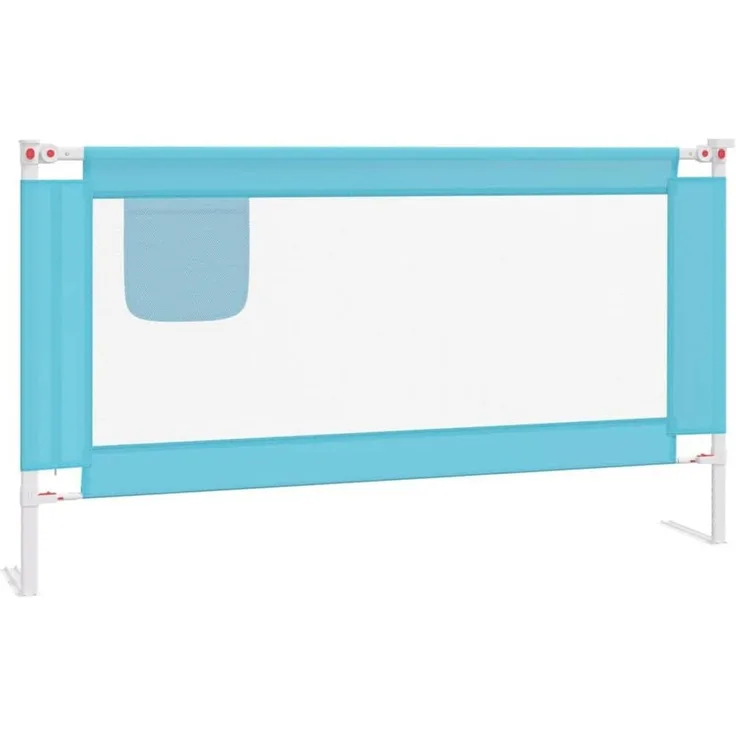 vidaXL Kleinkind Bettschutzgitter Bettgitter Kinderbettgitter Babybettgitter Gitter Kinderbett Babybett Rausfallschutz Blau 150x25 cm Stoff
