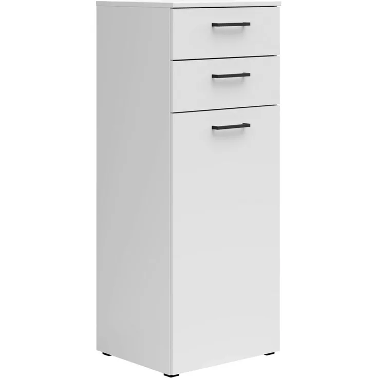 Carryhome 'MULTISTAURAUM' Kommode mit Schubladen, Holznachbildung Weiß, 45 x 115 x 40 cm, Türanschlag wechselbar