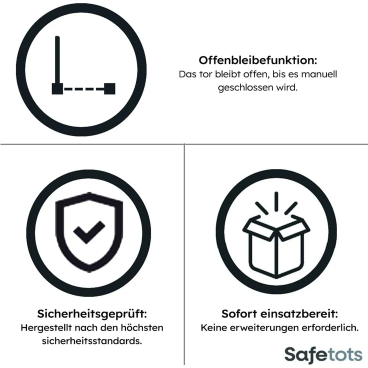 Safetots Extrahoher Metall-Sicherheitsgitter, Druckmontage, 75cm - 82. 6cm, Mattschwarz, 104cm Höhe, Extrahohe Treppengitter, Gitter für hohe Babys, Einfache Installation – Bild 5