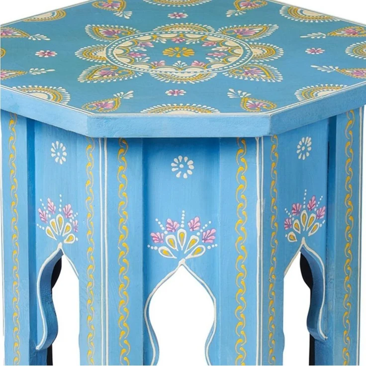 Marrakesch Orient & Mediterran Interior Beistelltisch Orientalische Beistelltisch Nachttisch Boufa Klein (1-St), Handarbeit – Bild 3