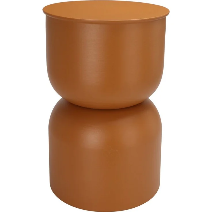 Koopman Beistelltisch Metalltisch Sofatisch Sanduhr Braun 47x30cm (1-St), Ø 30cm, Terracottafarbend, Höhe 47cm, hohl – Bild 3