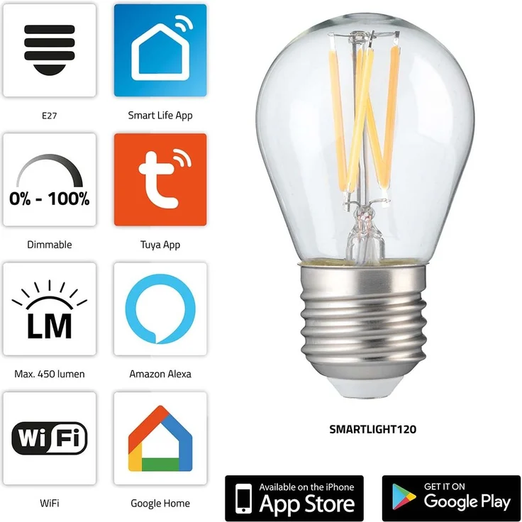 SMARTLIGHT120 Smart-Filament-LED-Lampe mit Wi-Fi – Bild 1
