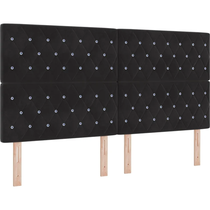 vidaXL Ottoman-Bett mit Matratze und LED Schwarz 180 x 200 cm Samt 3458480 – Bild 5