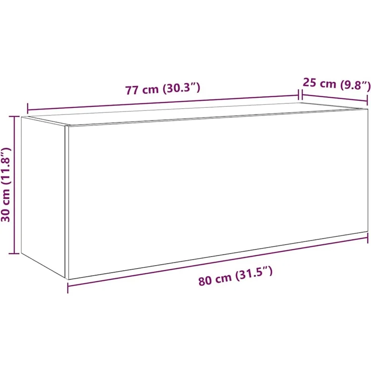 Bad-Wandschrank Betongrau 80 x 25 x 30 cm Holzwerkstoff – Bild 12