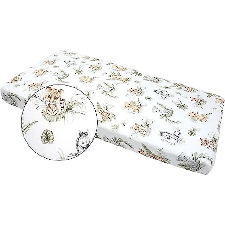 Medi Partners Spannbettlaken Spannbetttuch 60x120 cm 100% Baumwolle Baby Bettwäsche Babymatratze Schlafsack Kinderbett Babybett (Safari) – Bild 5