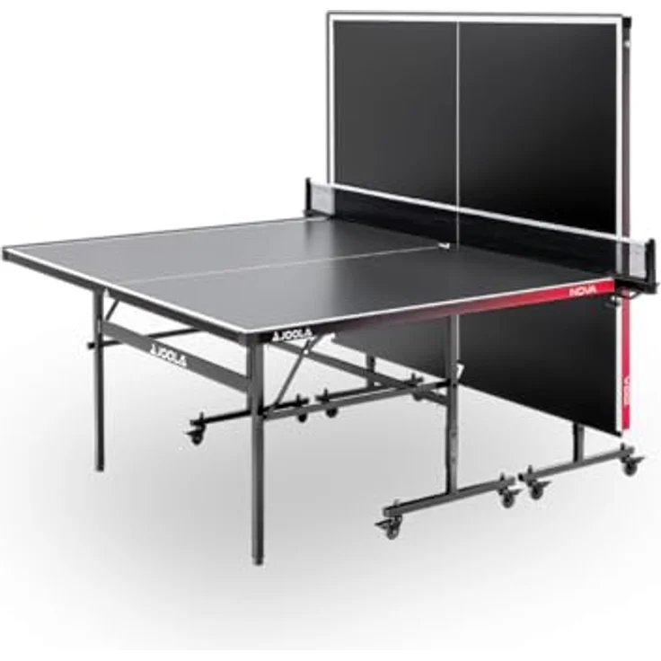 JOOLA Nova 100A Outdoor Tischtennisplatte, 4 mm Aluminium-Verbundoberfläche, wetterfest, klappbares Untergestell, inkl. Netz, rot-schwarz – Bild 4