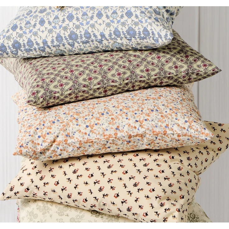 Ib Laursen - Kissenbezug Kissenhülle 50x50cm Orange Blau Blumenmuster 19107-00 – Bild 3