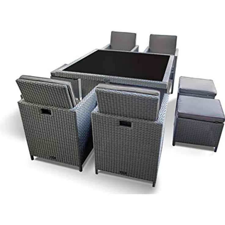 Ragnarök Möbel-Design Garten-Essgruppe Esstisch Set Heimdall 4+4, (Set, Polyrattan, Alu, Würfelsystem) – Bild 2