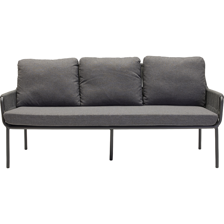 LC Garden 'COMO' Gartenbank, 3-Sitzer, Rope 5mm rund, inkl. Auflage, Aluminium grau, 89 x 82 x 200 cm – Bild 3