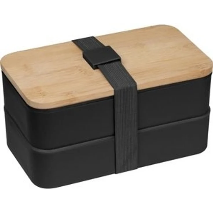 Macma Lunchbox Große Brotdose / Lunchbox / 2-stöckig / mit Besteck / Farbe: schwarz – Bild 6