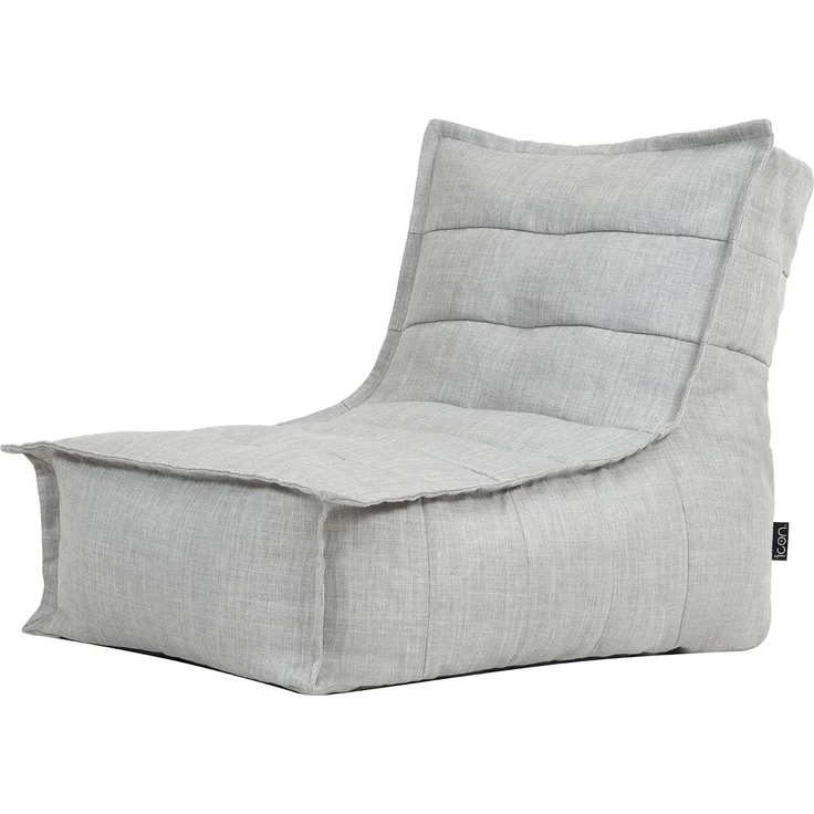 Icon Dolce Sitzsack-Liege für Erwachsene, Grau, Indoor Outdoor Sitzsack mit Füllung, Bean Bag, Wasserabweisender Stoff, Bequemer Sessel für Wohnzimmer, Lounge, Schlafzimmer, Garten – Bild 1