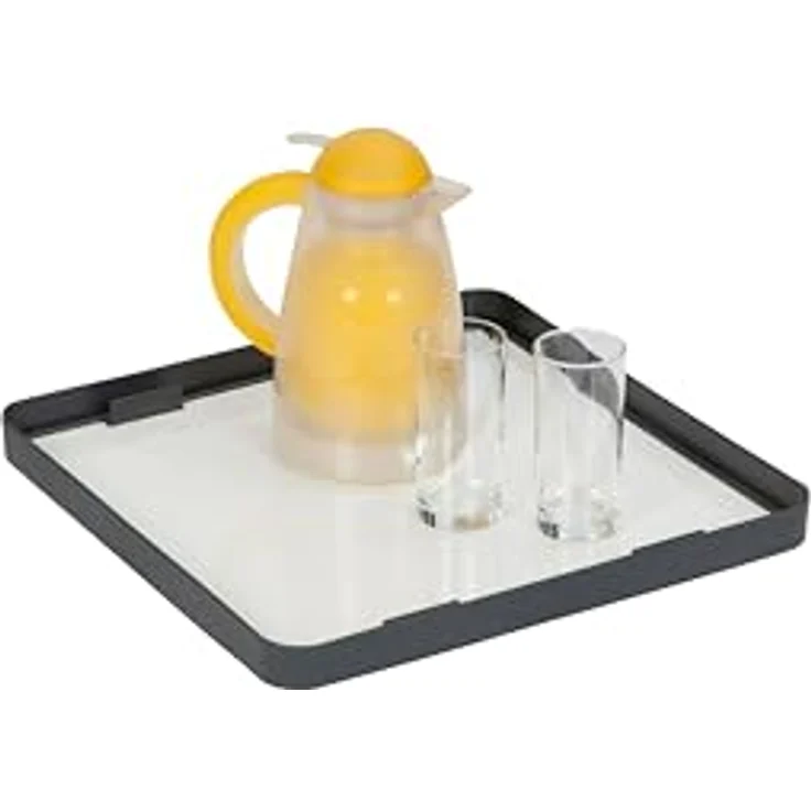 Crespo Hockerplatte 42,5x42,5 cm Tisch Hocker Tablett wasserfest hitzebeständig kratzbeständig, Grau – Bild 5
