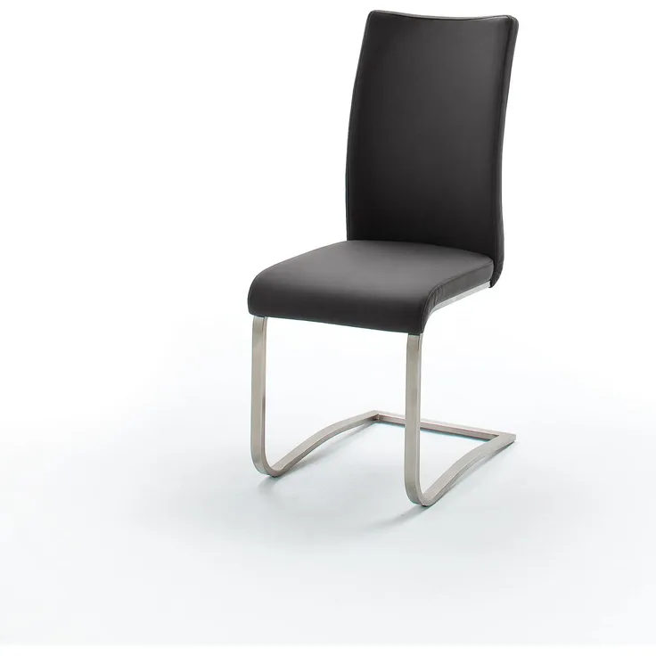 2er-Set Schwingstuhl 'Arco' Schwarz Leder