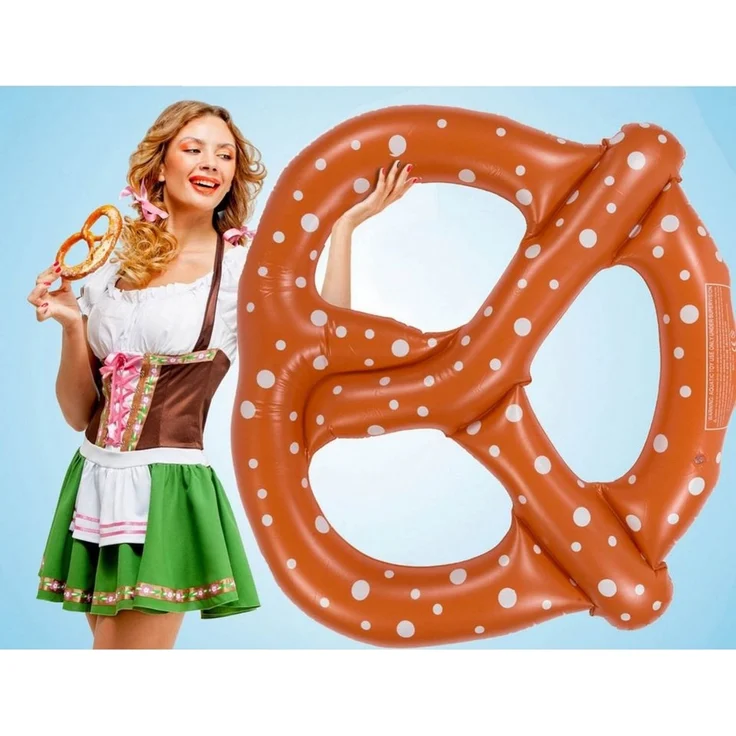 Goods+Gadgets Luftmatratze Schwimmbrezn XXL Schwimmreifen, Brezel aufblasbare Schwimmbrezel – Bild 5