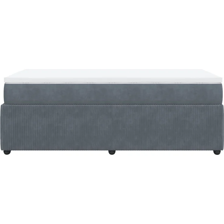 vidaXL Boxspringbett mit Matratze Dunkelgrau 100x200 cm Samt 3285621 – Bild 8