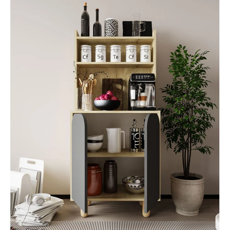 Skye Decor 'Parma 2 - Sapphire Oak, Anthracite' Mehrzweckschrank, Saphir-Eiche / Anthrazit, 70 x 155 x 40 cm – Bild 3