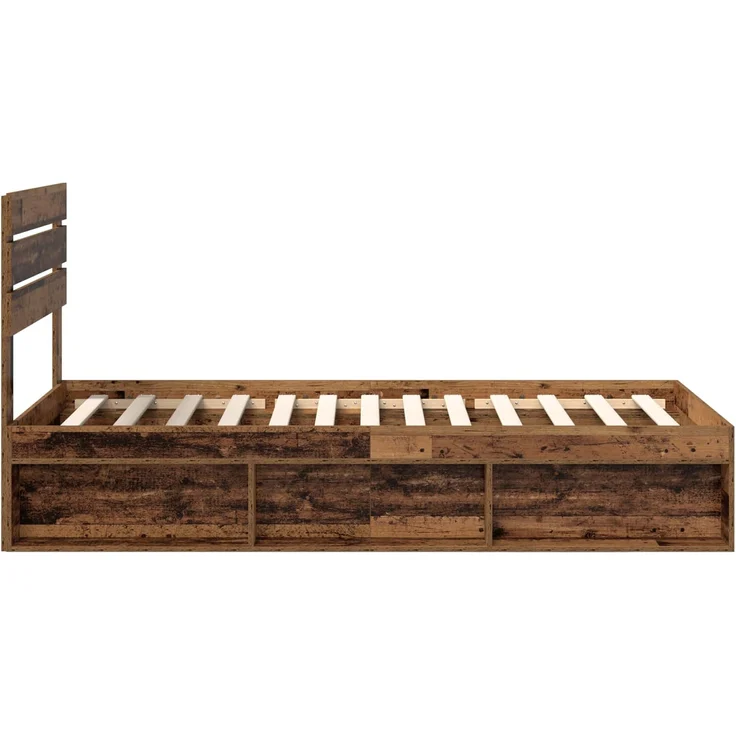 vidaXL Bettrahmen Altholz 75 x 190 cm Massives Kiefernholz 3411477 – Bild 7